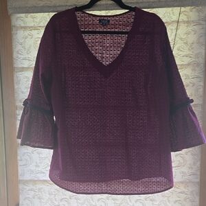 IZOD Women's Purple V-Neck Top